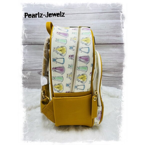 Loungefly Disney Princess Belle Beauty & Beast Dresses Backpack NWT BoxLunch